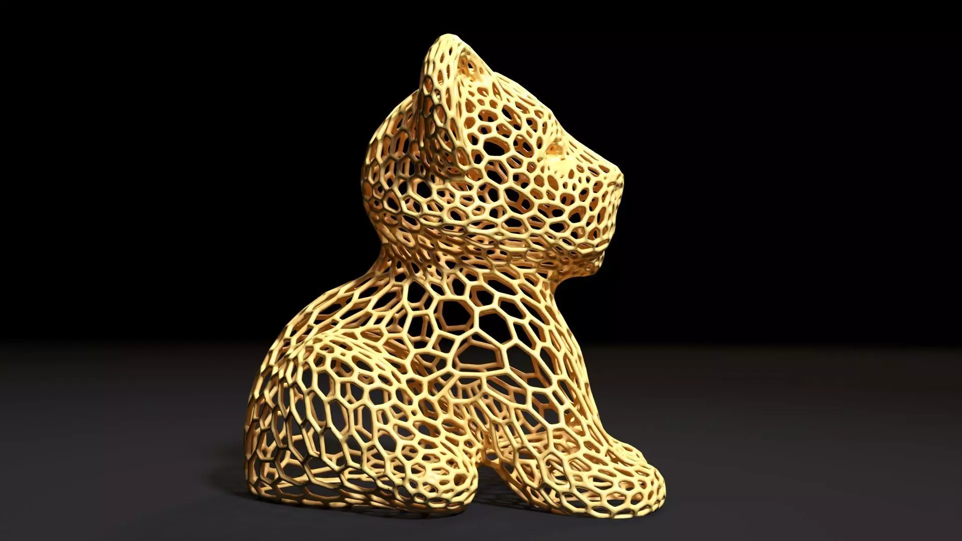 Tiger cub Voronoi 3D print model_0