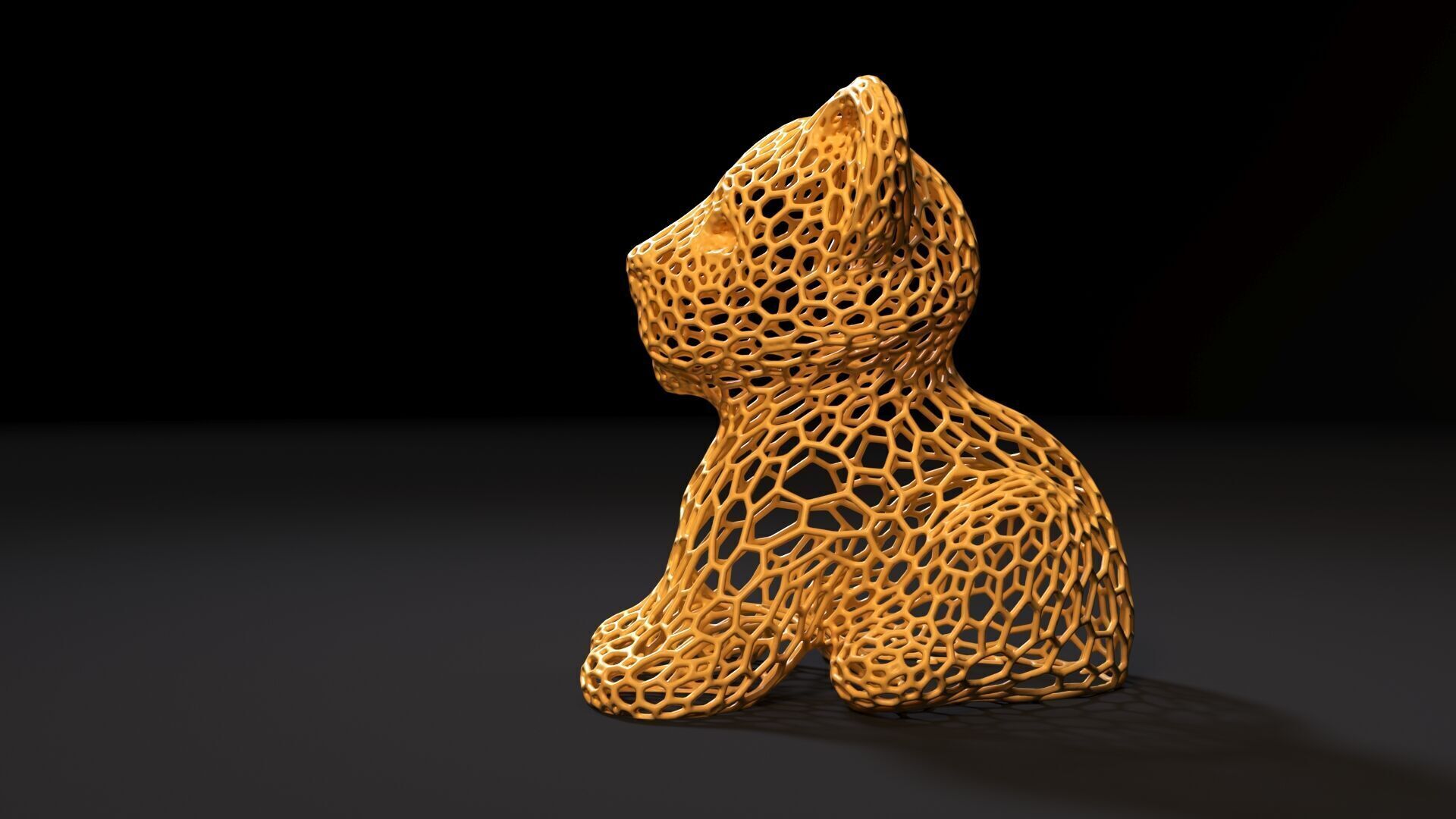 Tiger cub Voronoi 3D print model_2