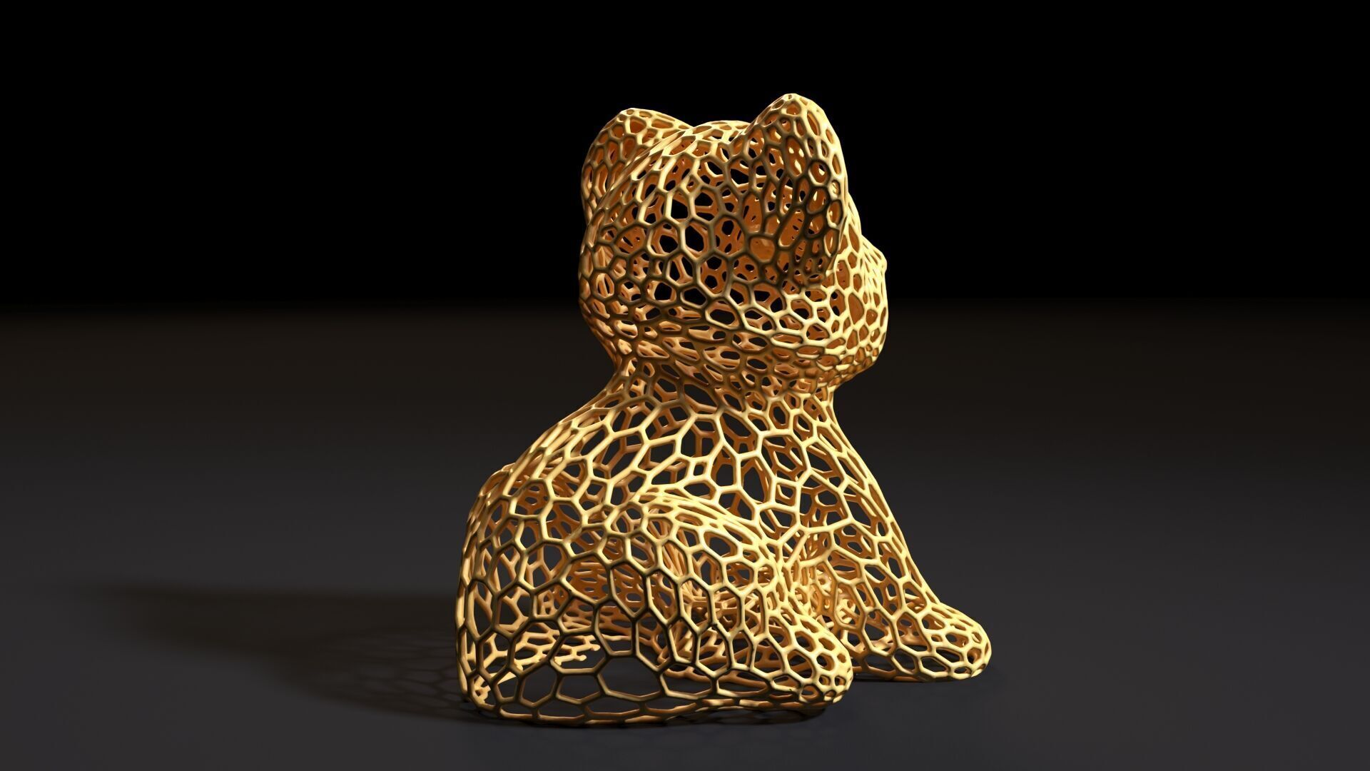 Tiger cub Voronoi 3D print model_5
