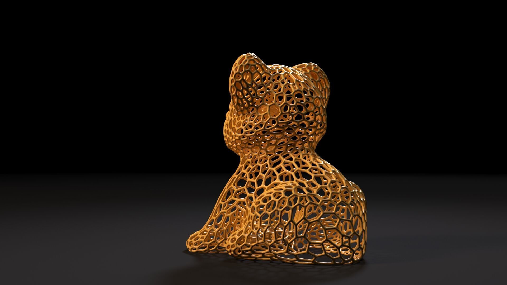 Tiger cub Voronoi 3D print model_3