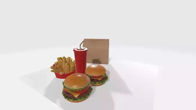 Fast Food Menu High Poly  Model and 4k PBR Textures 