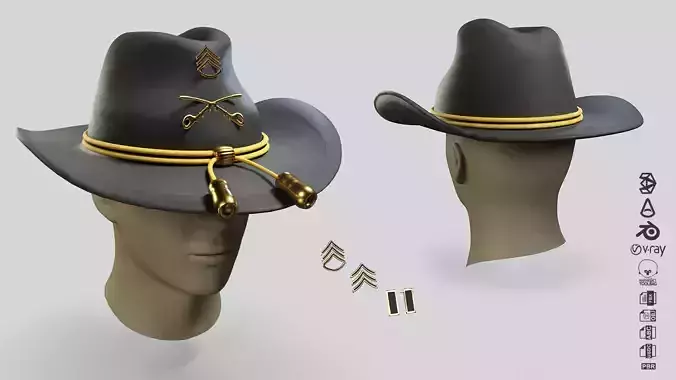 Stetson Hat Low-poly 3D model