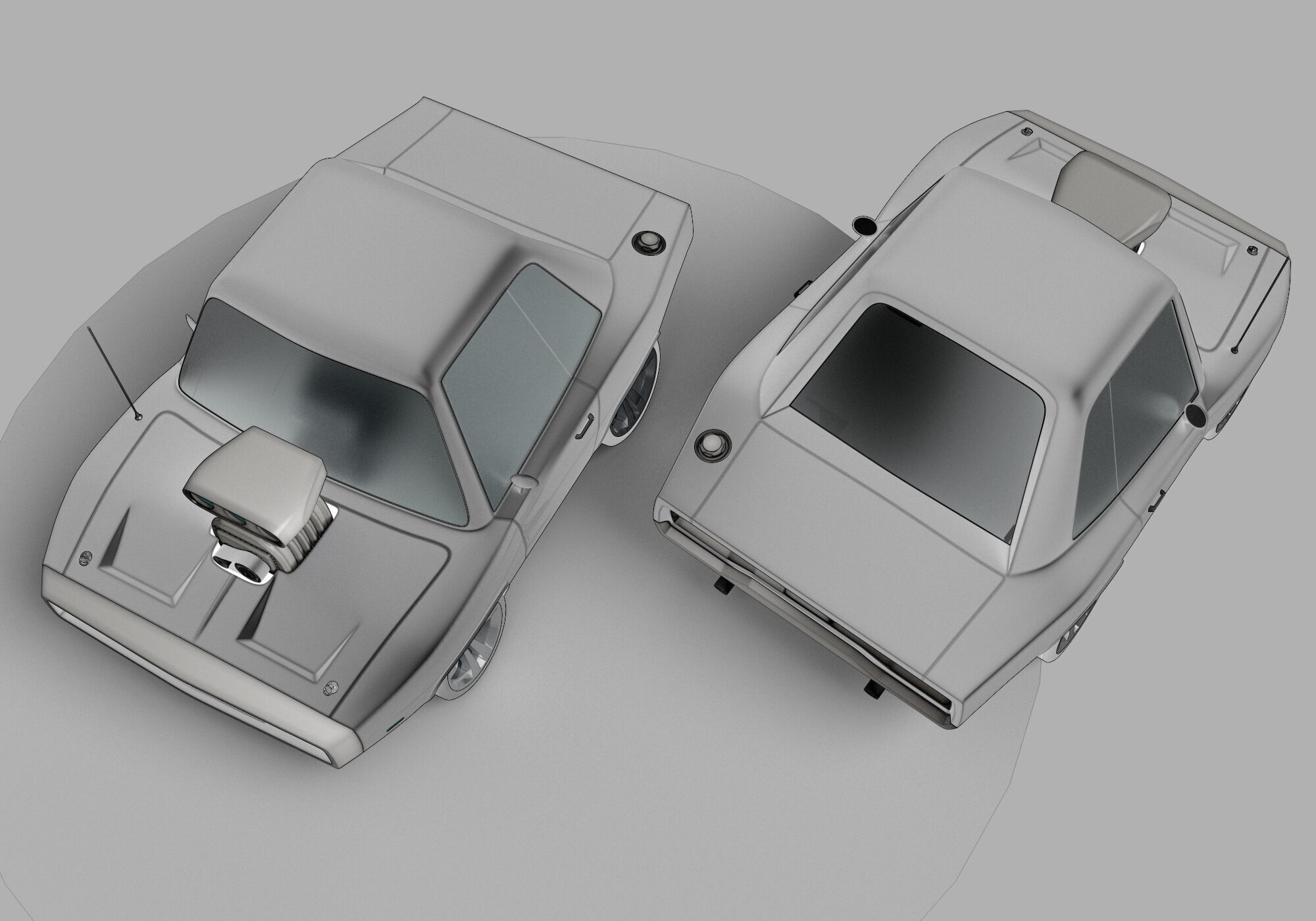 generic muscle cartoon car  3D model_6