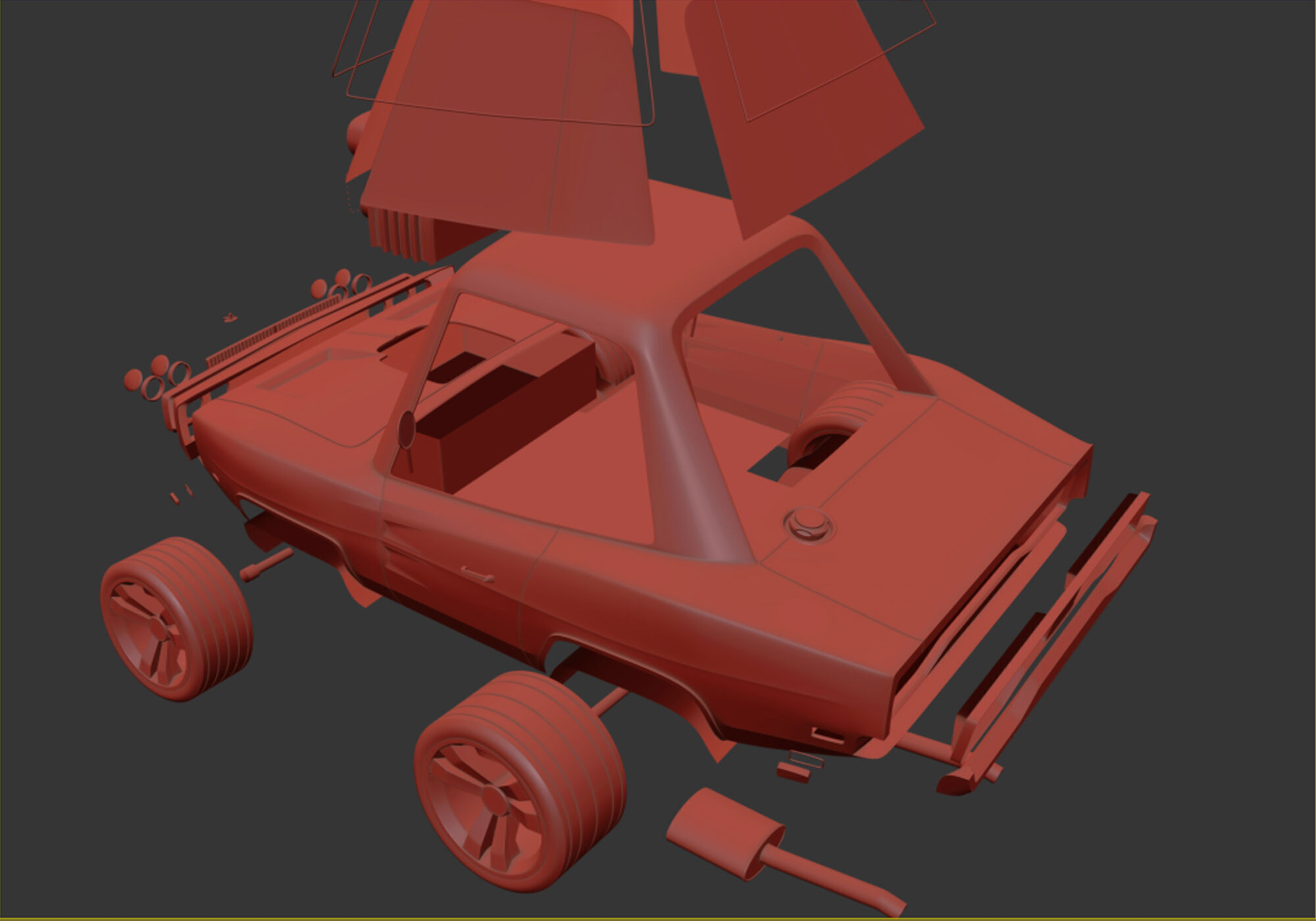 generic muscle cartoon car  3D model_18