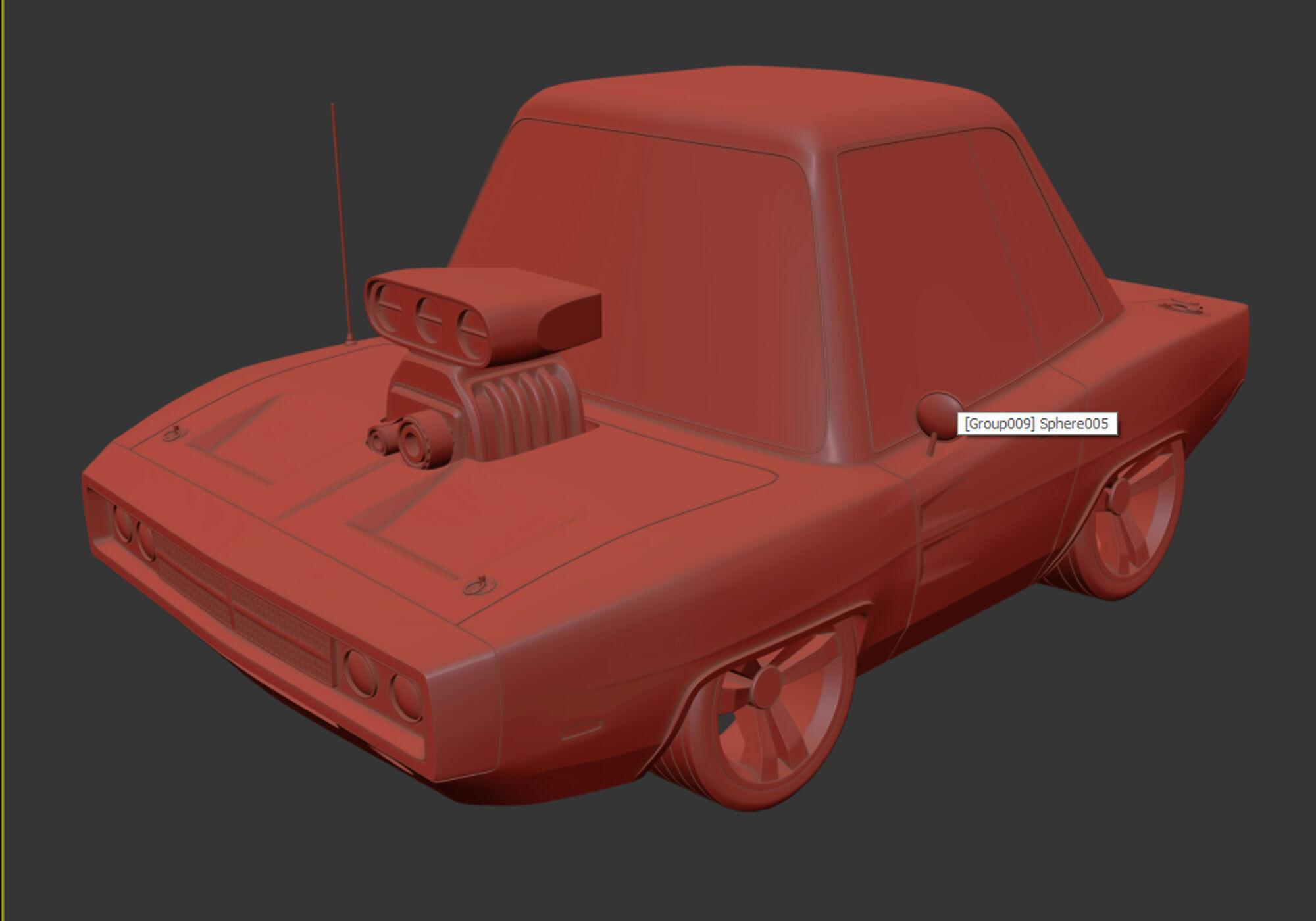 generic muscle cartoon car  3D model_12