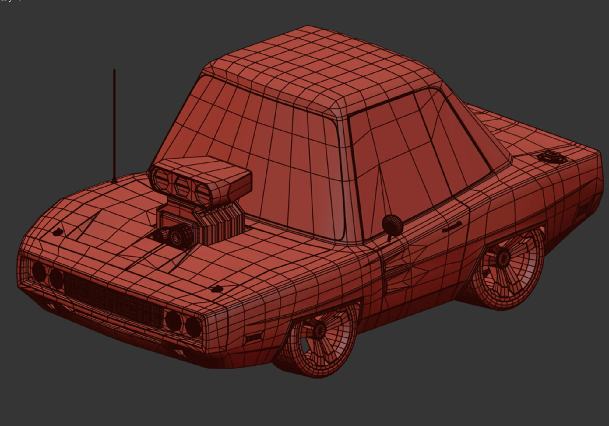generic muscle cartoon car  3D model_14