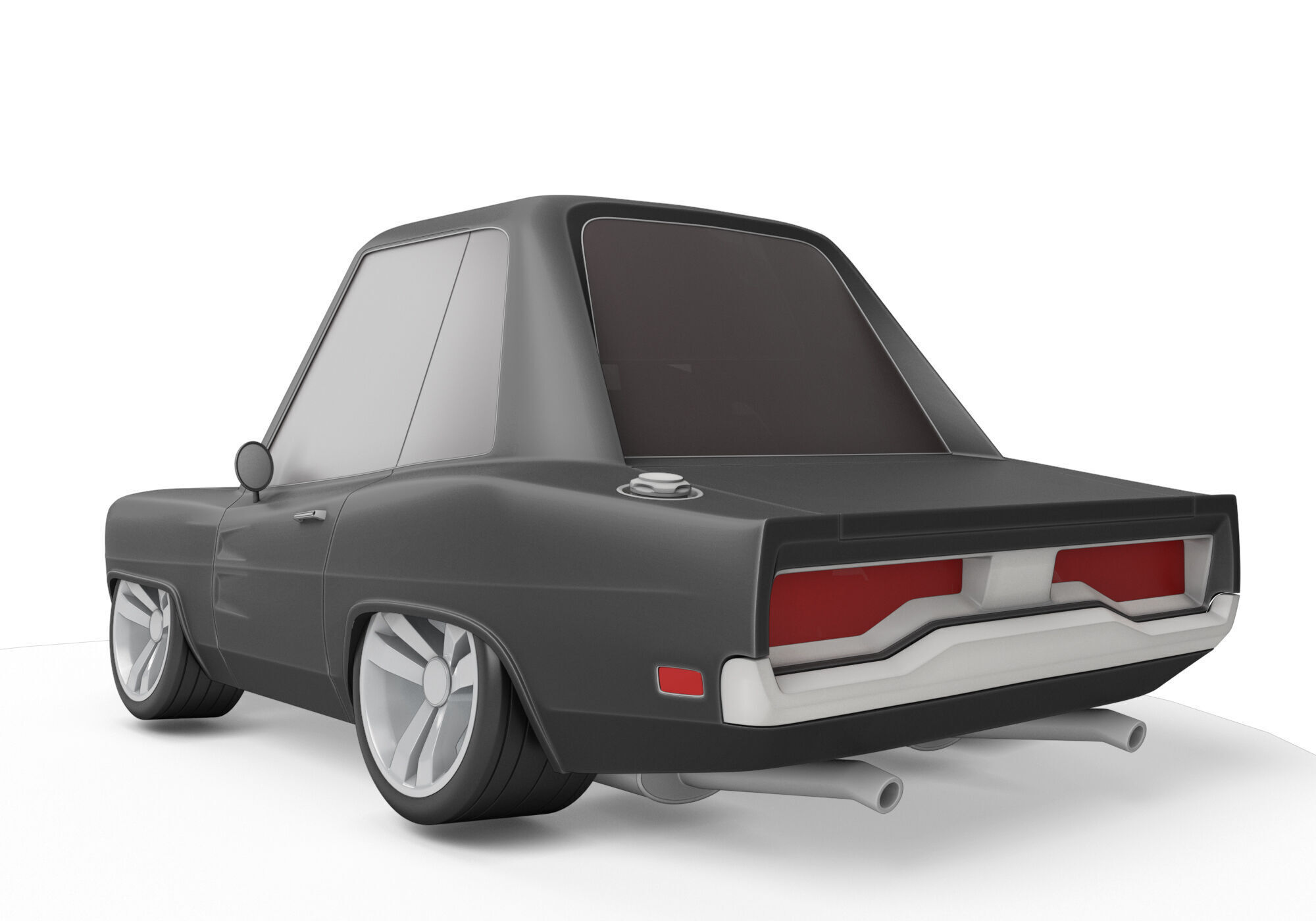 generic muscle cartoon car  3D model_3