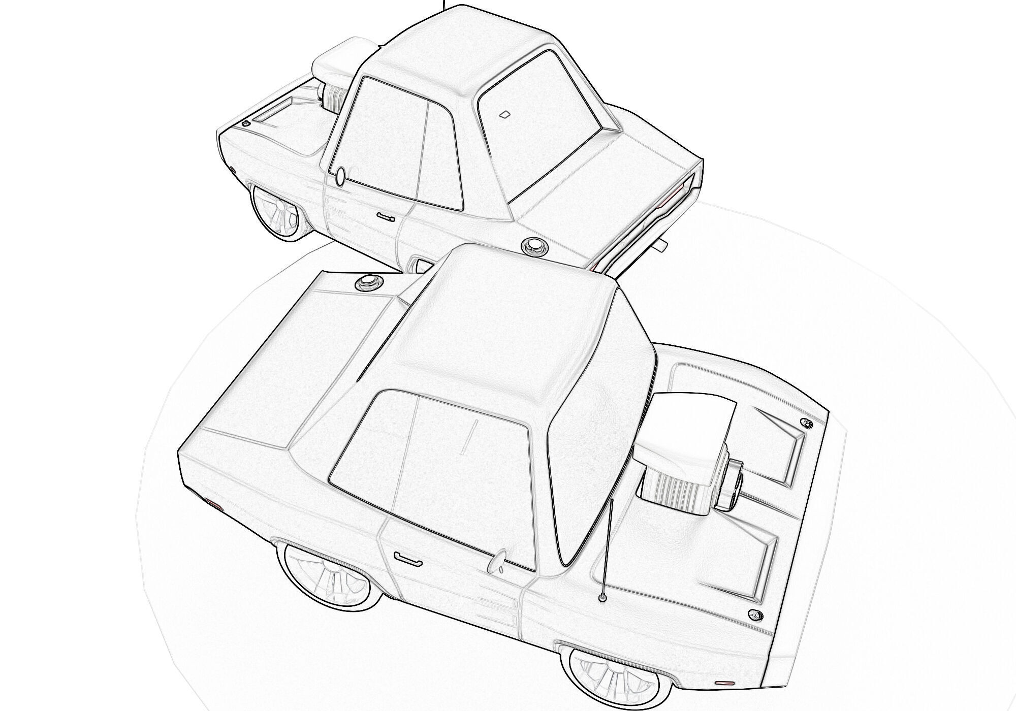 generic muscle cartoon car  3D model_9