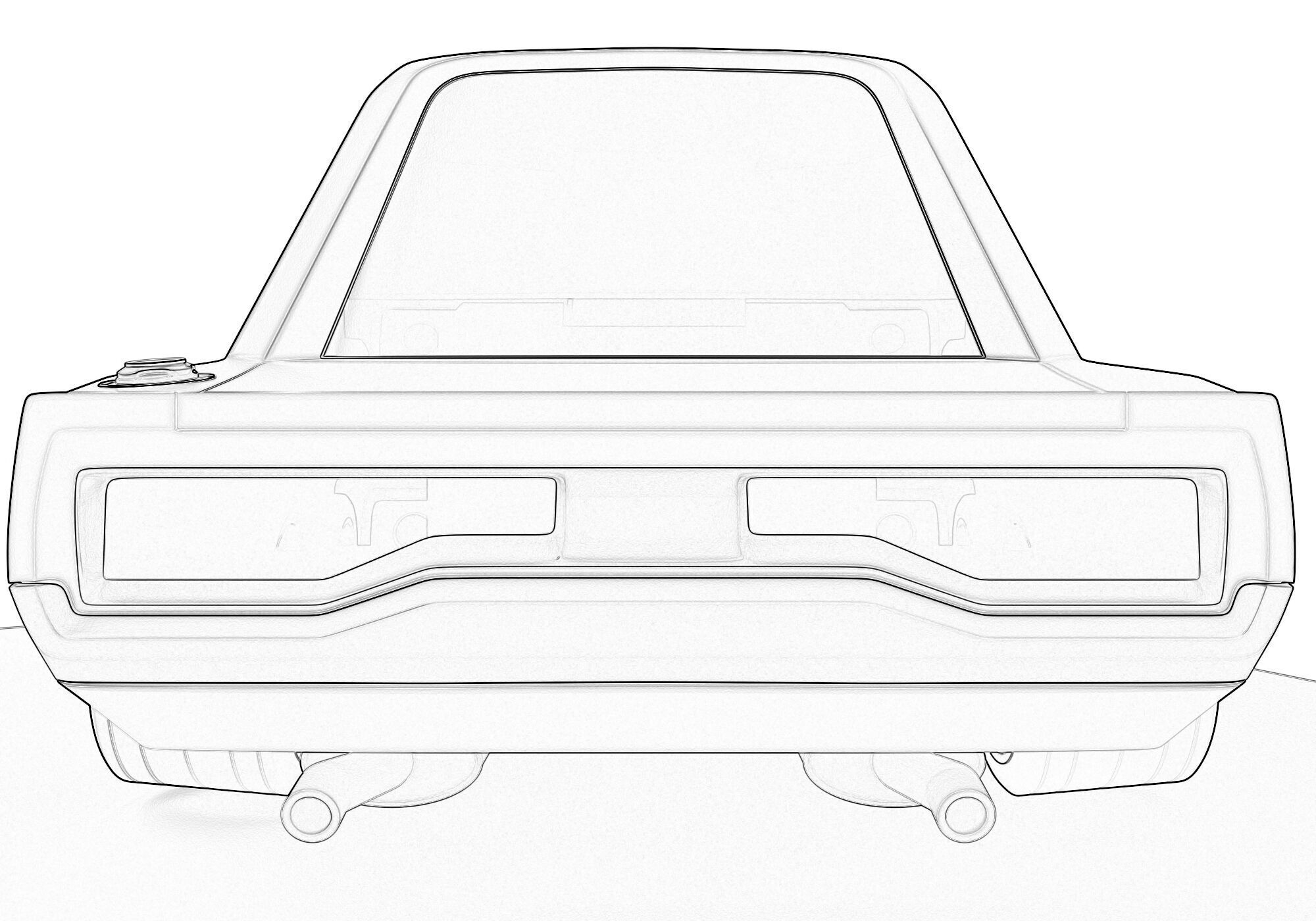 generic muscle cartoon car  3D model_10