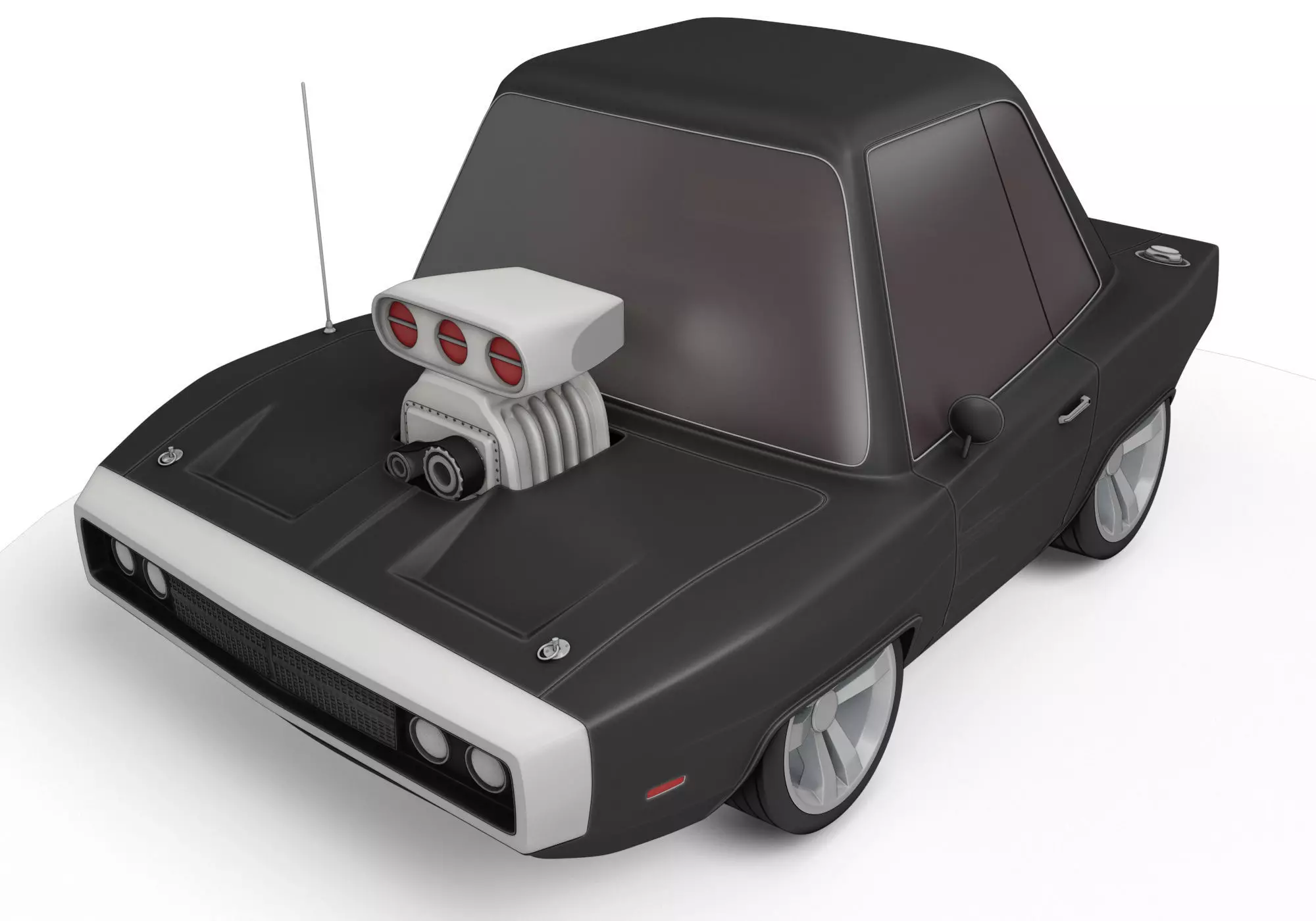 generic muscle cartoon car  3D model_0