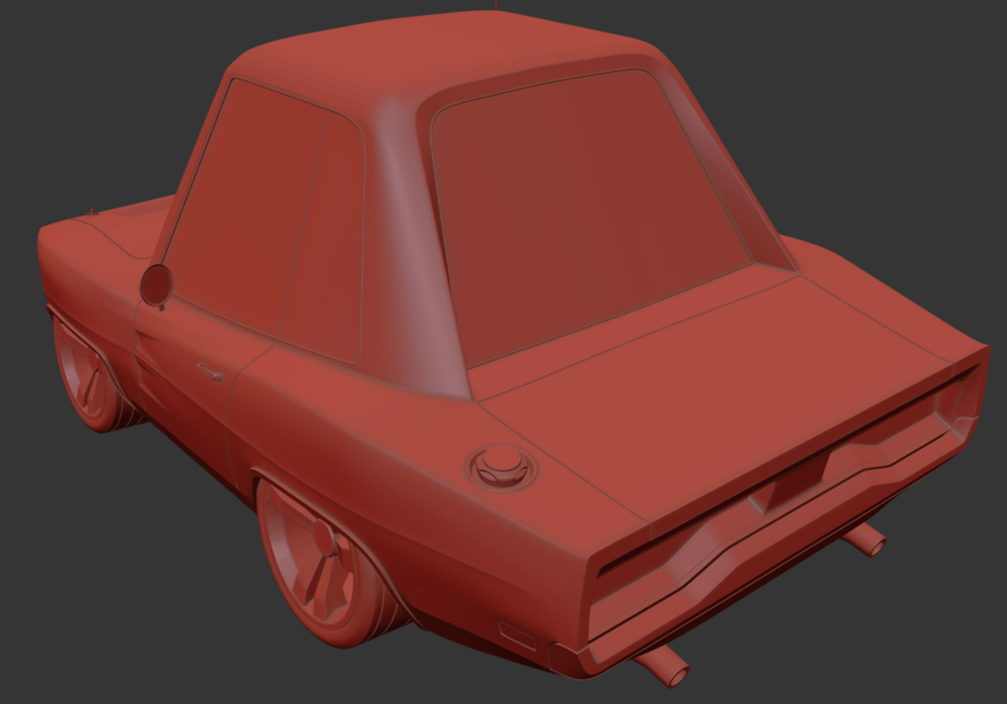 generic muscle cartoon car  3D model_13