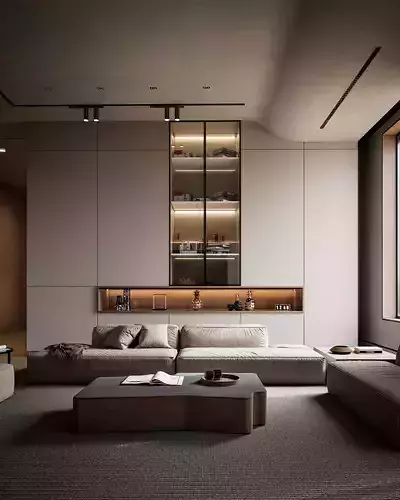LIVING AREA WITH OPEN KITCHEN  3D print model