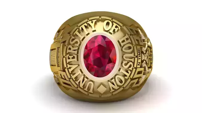 UNIVERSITY OF HOUSTON CLASS RING 3D PRINTABLE MODEL 3D print model