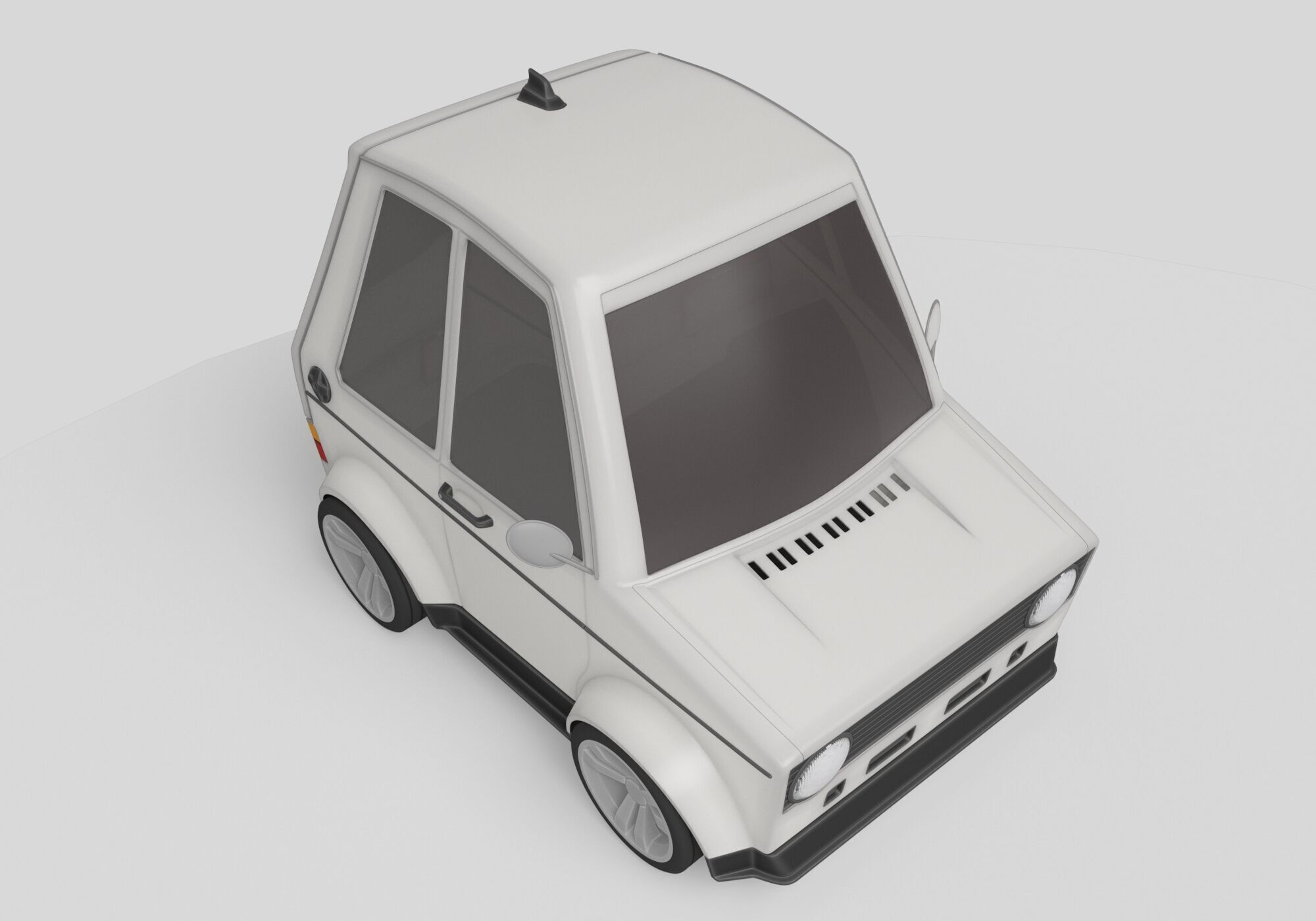 generic cartoon car  3D model_4