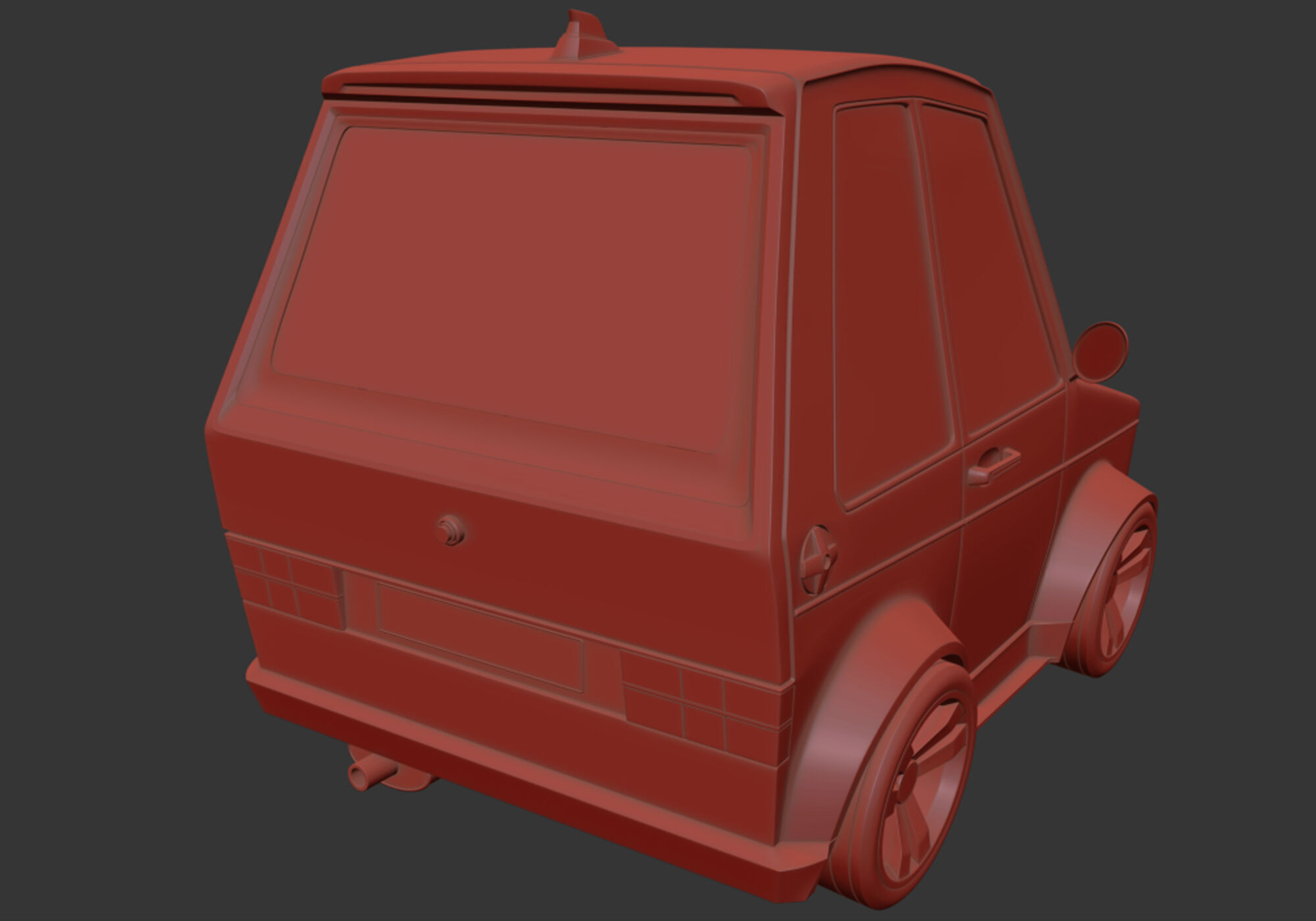 generic cartoon car  3D model_9