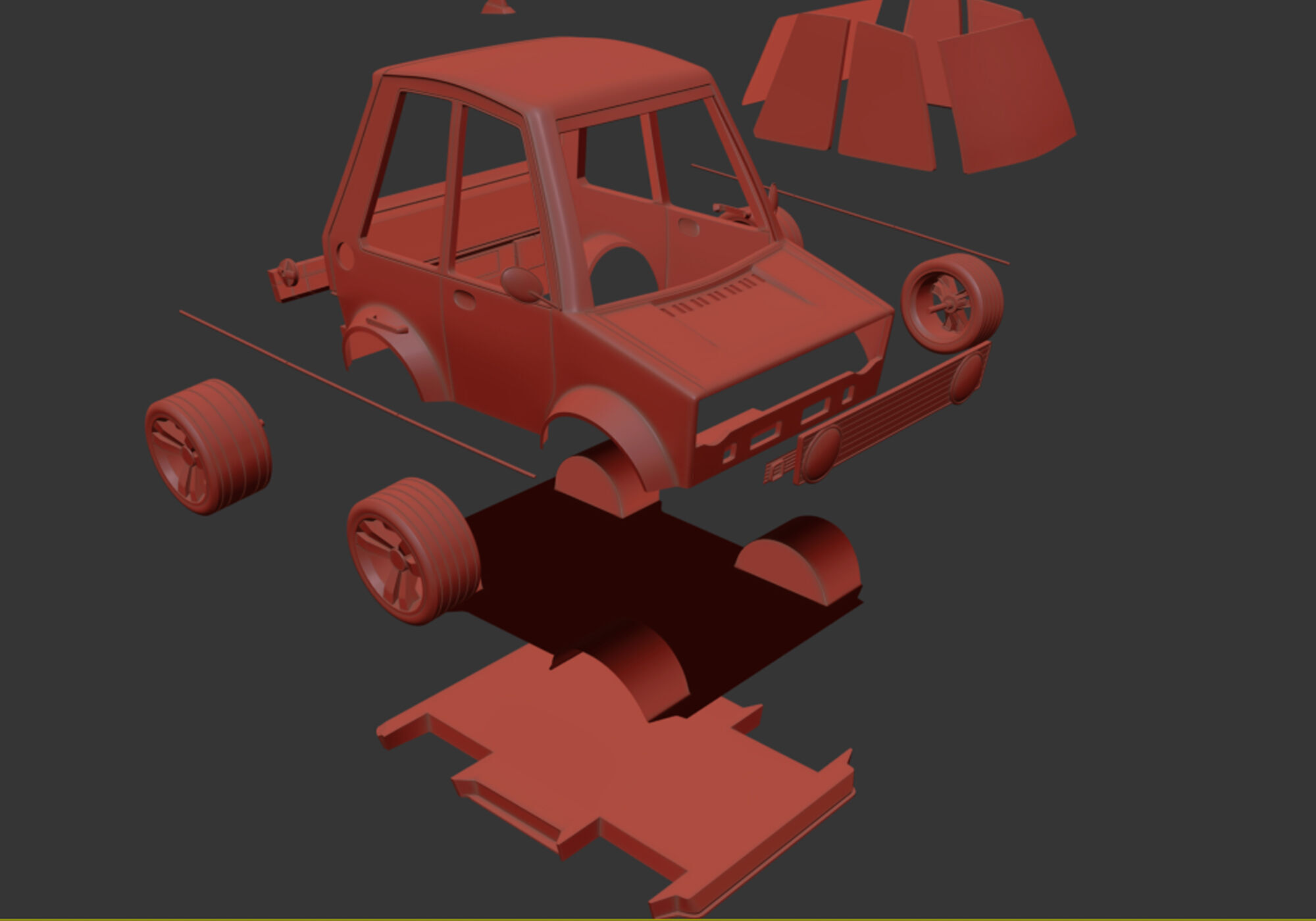 generic cartoon car  3D model_12
