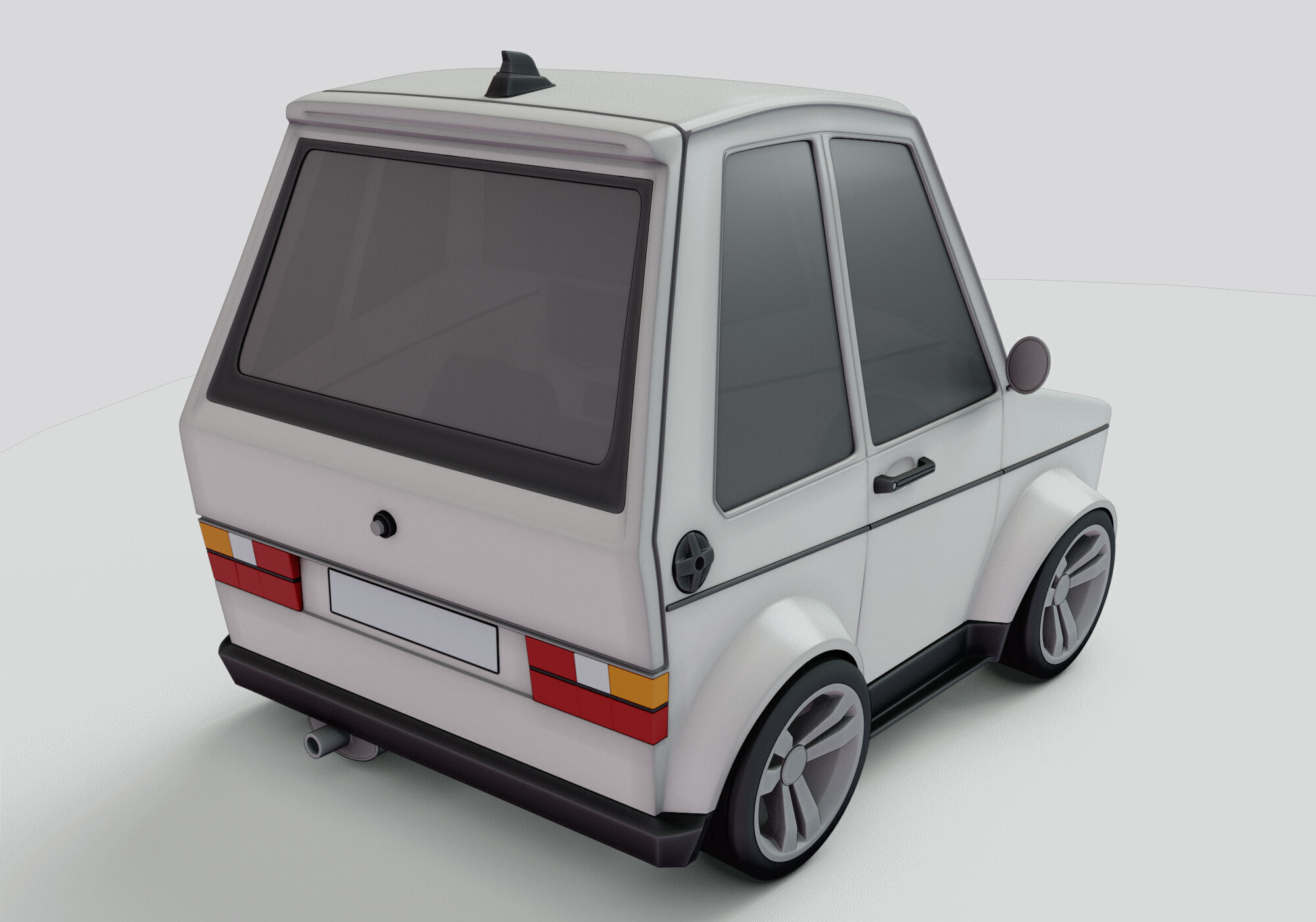 generic cartoon car  3D model_1