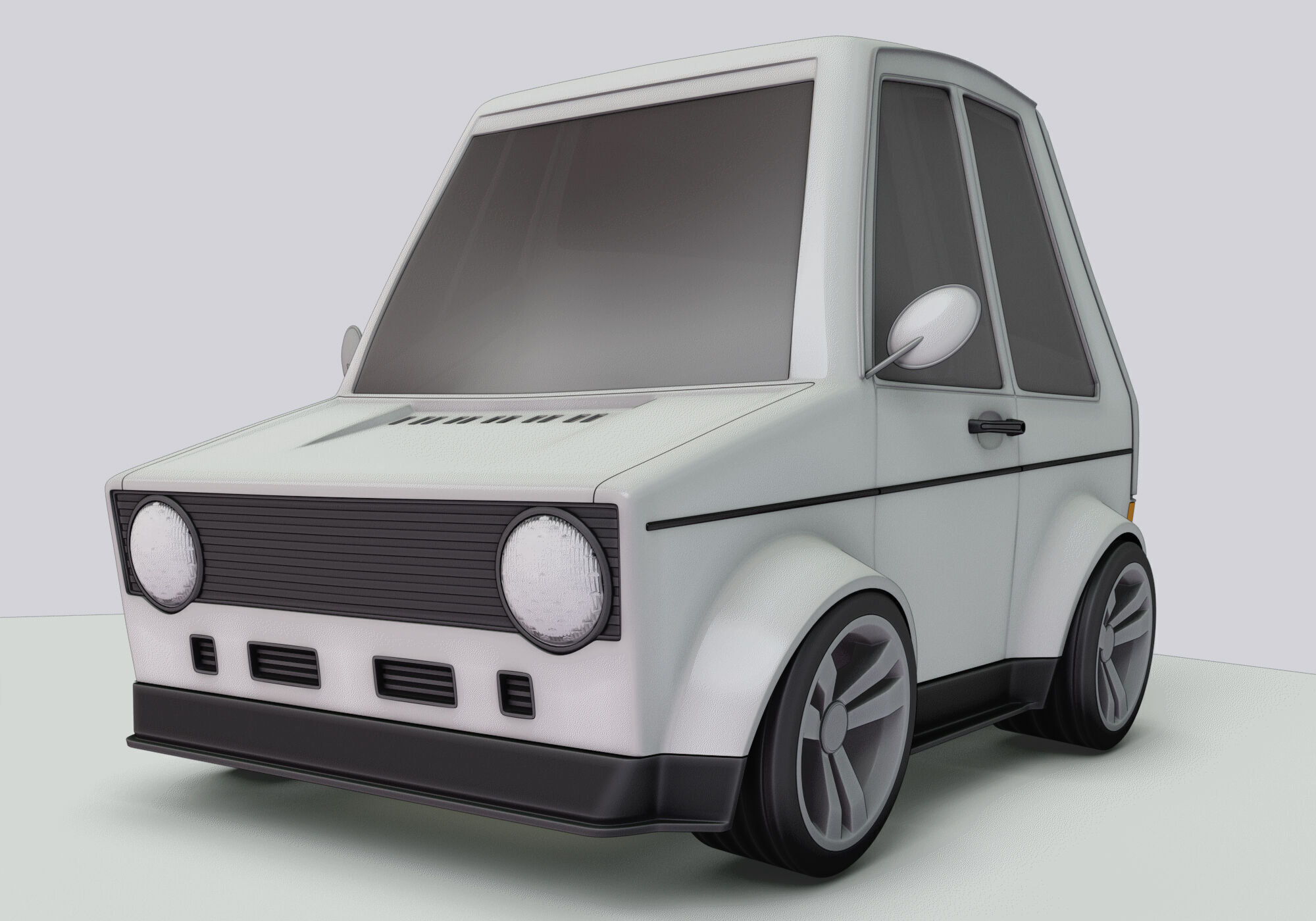 generic cartoon car  3D model_2