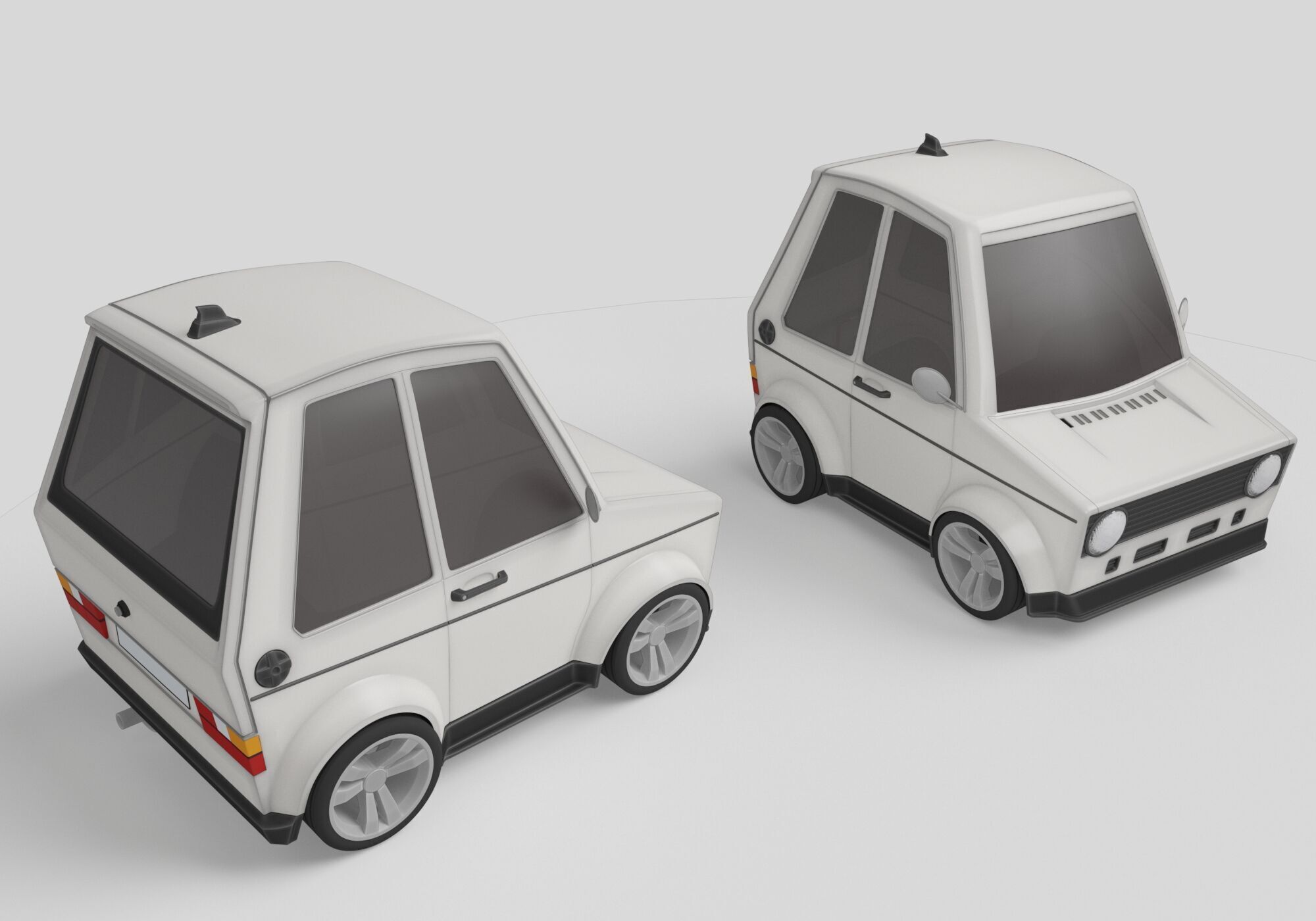 generic cartoon car  3D model_3