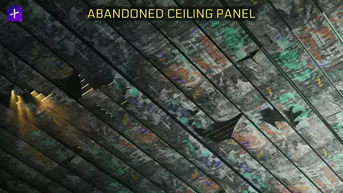 Abandoned Ceiling Panel - Game Ready Low-poly 3D model