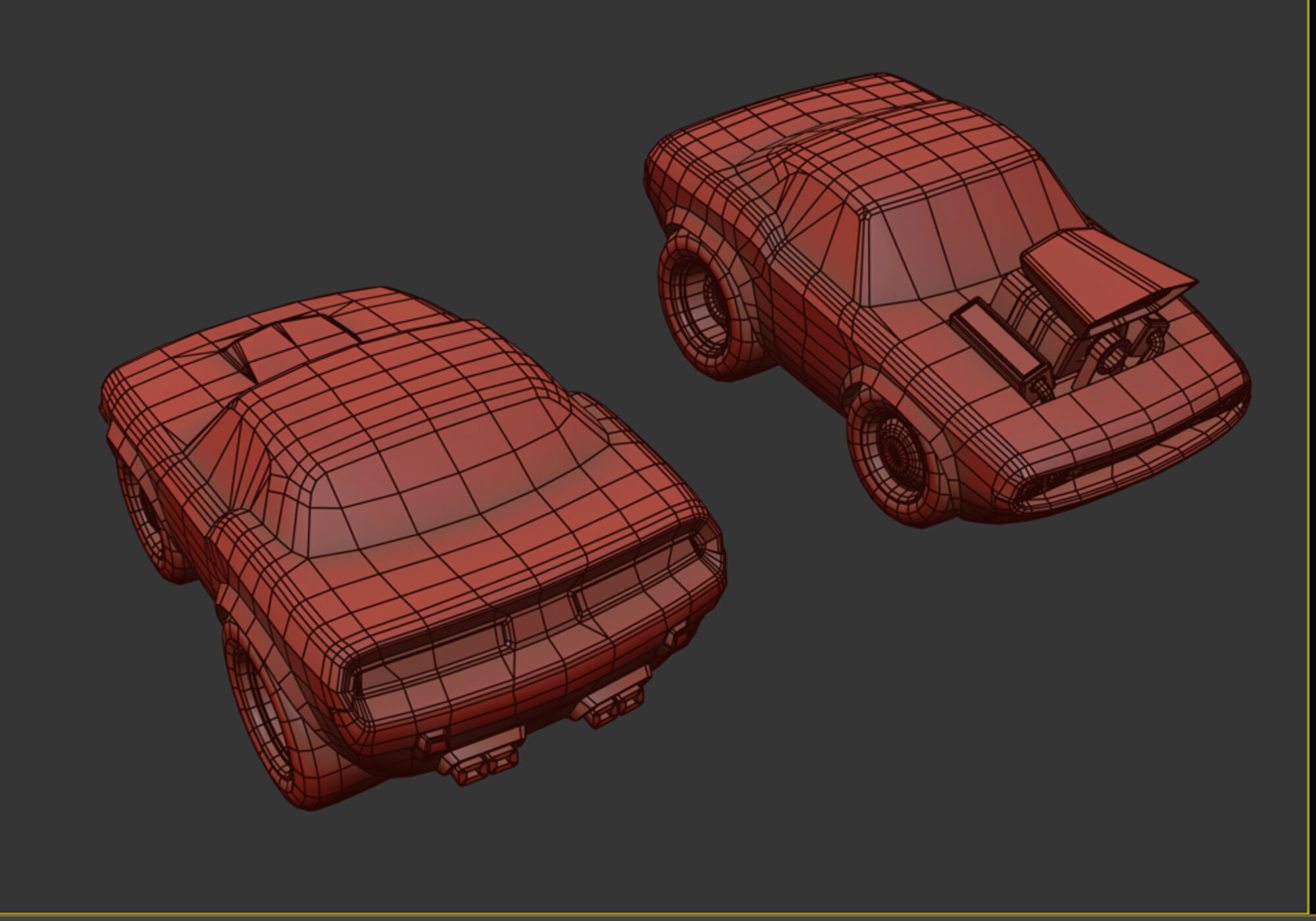 low poly generic cartoon car  3D model_6