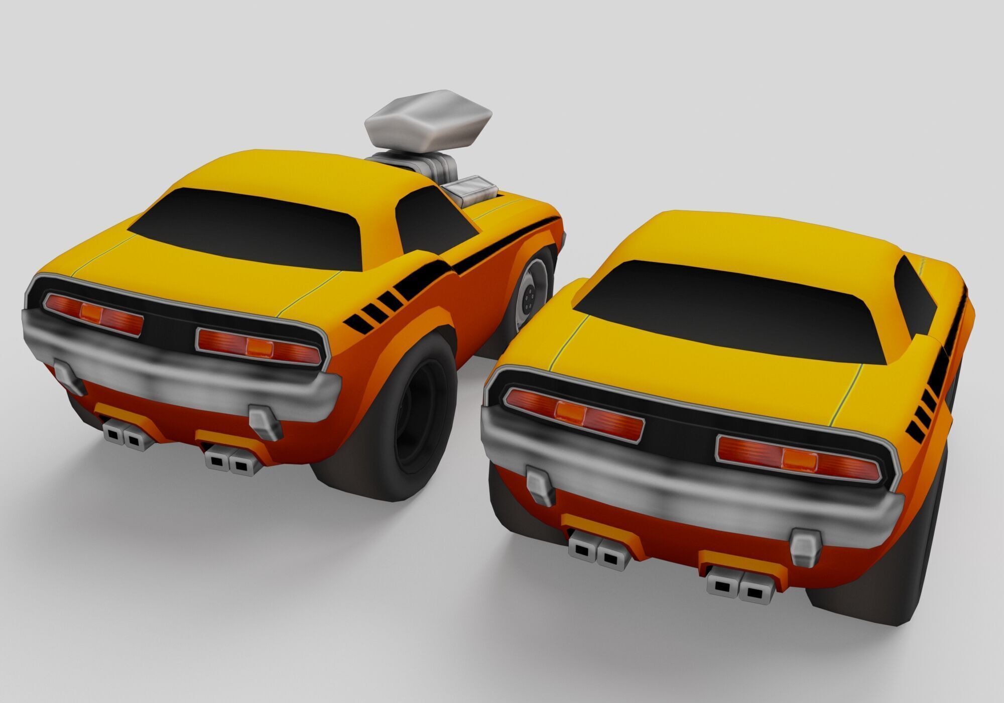 low poly generic cartoon car  3D model_1
