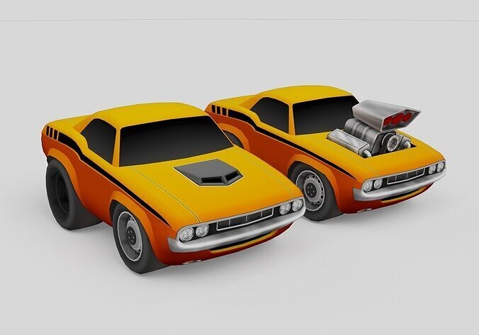 low poly generic cartoon car  3D model