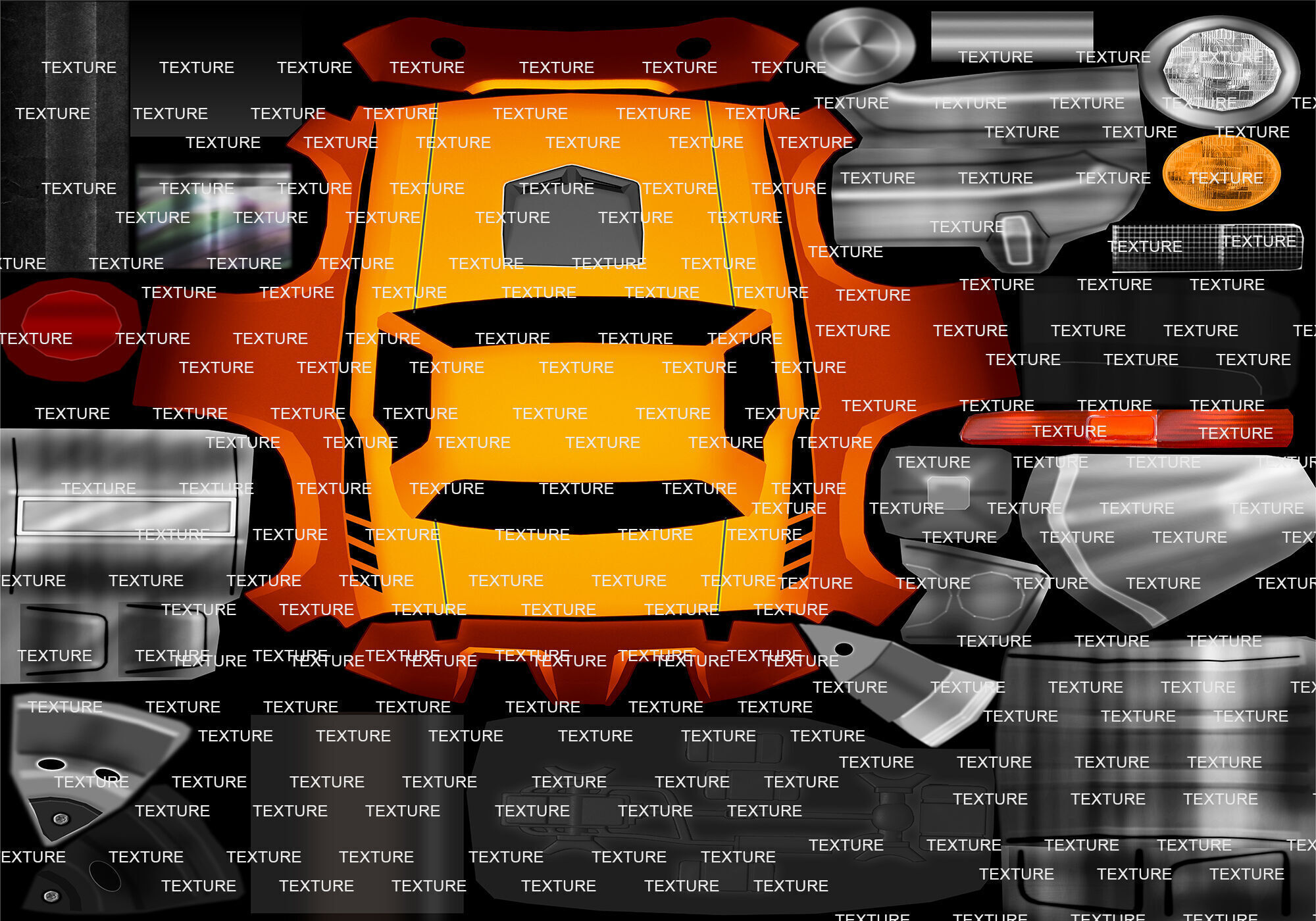 low poly generic cartoon car  3D model_7