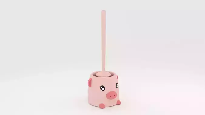 Cartoon Bathroom brush Low-poly 3D model