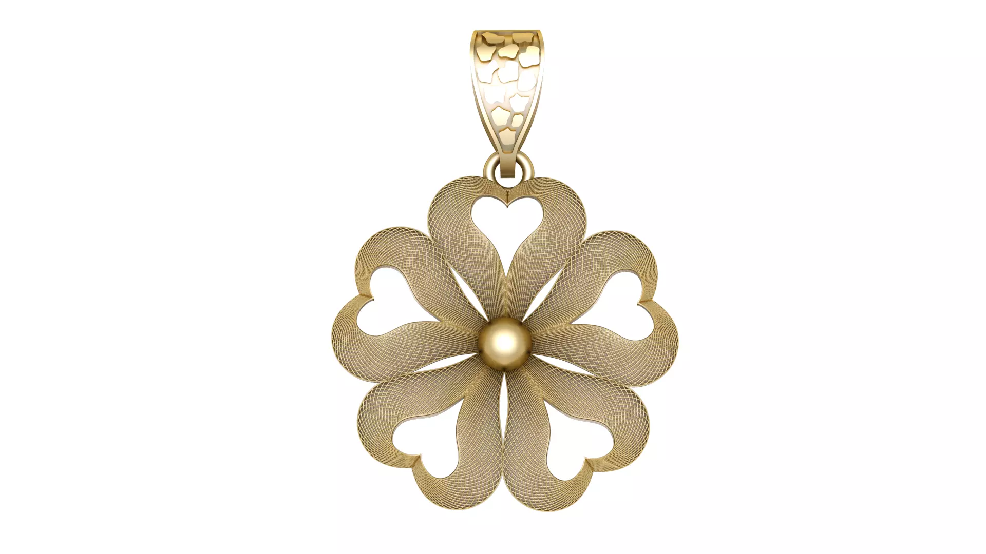 GOLDEN FLOWER PENDANT 3D PRINTABLE MODEL 3D print model