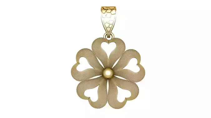 GOLDEN FLOWER PENDANT 3D PRINTABLE MODEL 