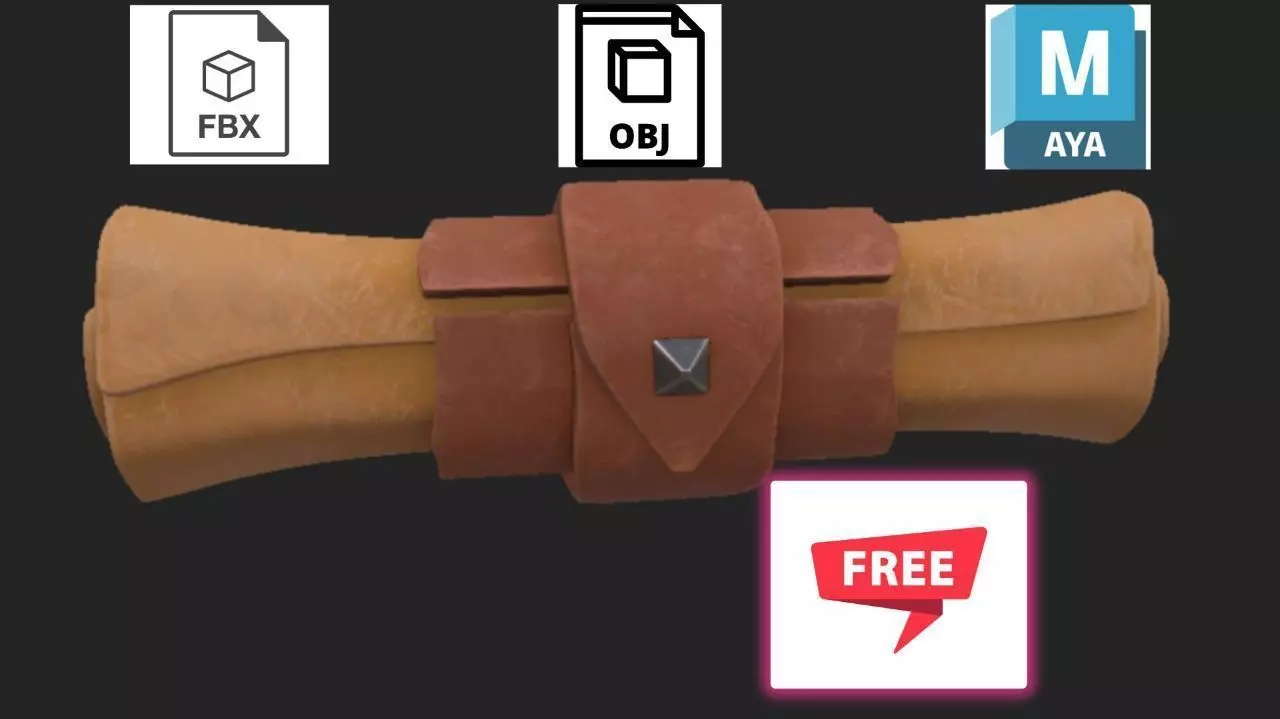 Letter PBR lowy poly Free low-poly 3D model_0