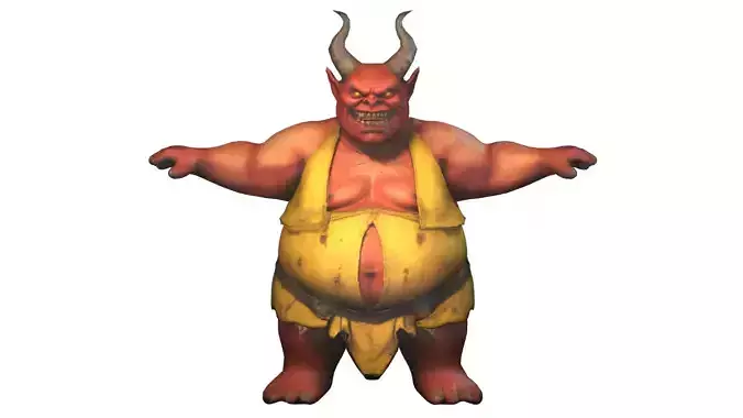 Demon with horns character