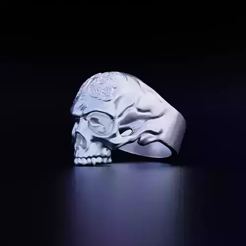 3d Model of Nordic Skull Ring for 3d printing