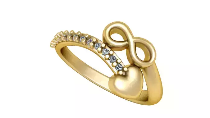 UNLIMITED HEART DESIGN RING 3D PRINTABLE MODEL