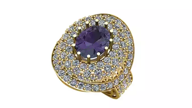 HIP HOP DIAMOND RING 3D PRINTABLE MODEL