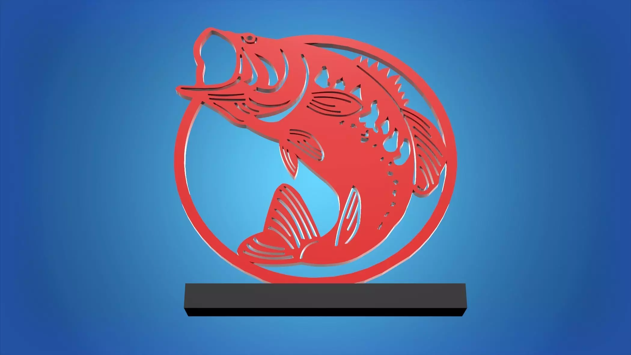 Fish statue 3D print model