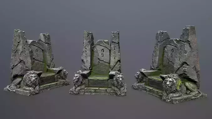 Lion Stone Throne