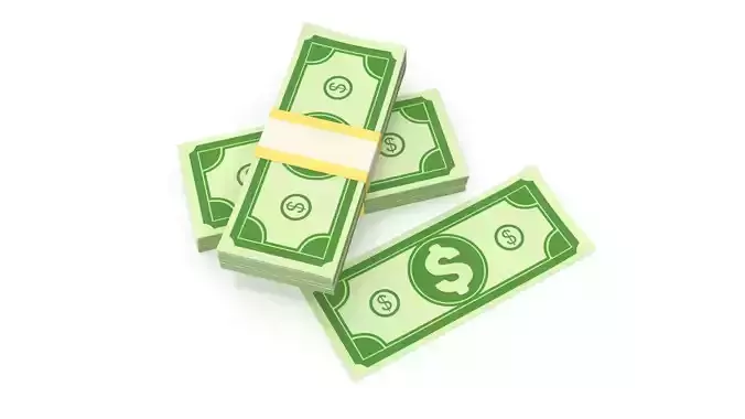 Stylized wad of money 3D model