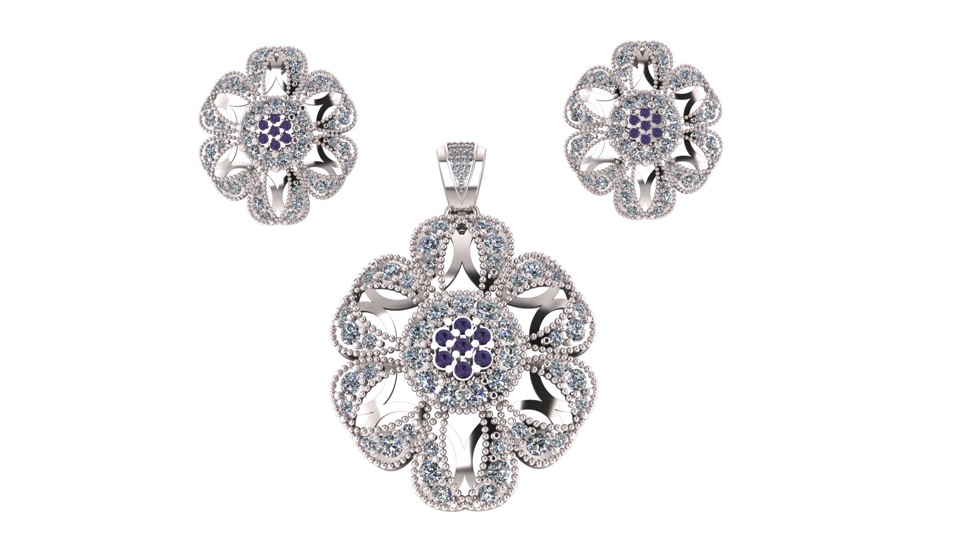 GOLD RUBY LOCKET SET 3D PRINTABLE MODEL 3D print model_3