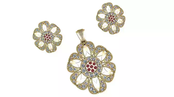 GOLD RUBY LOCKET SET 3D PRINTABLE MODEL