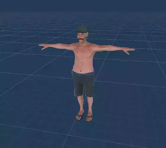 Old male with shorts