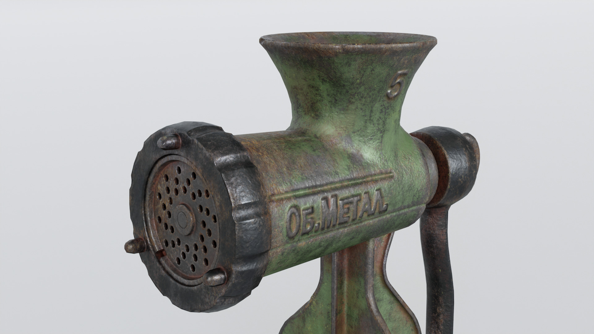 Meat Grinder Tool Low-poly 3D model_3