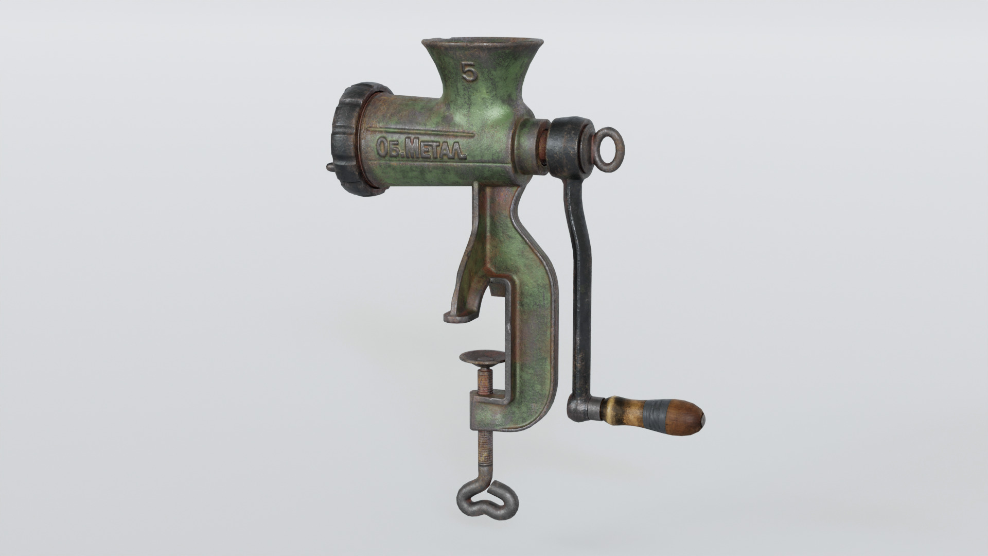 Meat Grinder Tool Low-poly 3D model_1