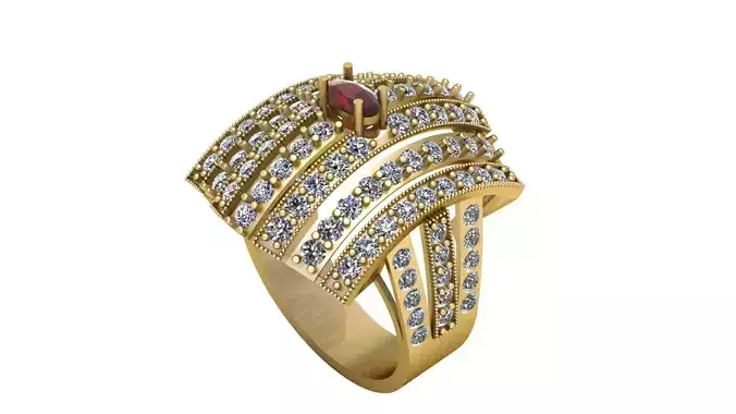 HIP HOP LUXURY RING 3D PRINTABLE MODEL