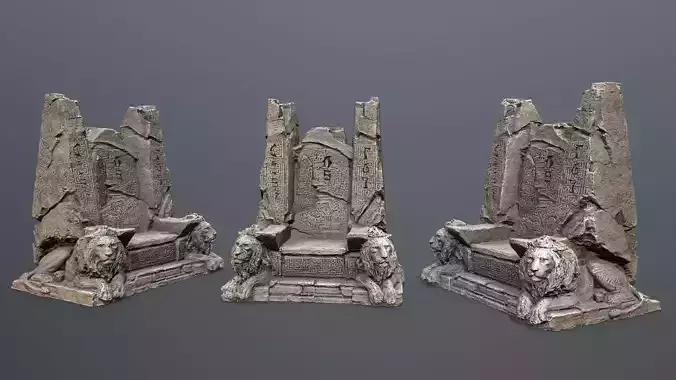 Lion Stone Throne