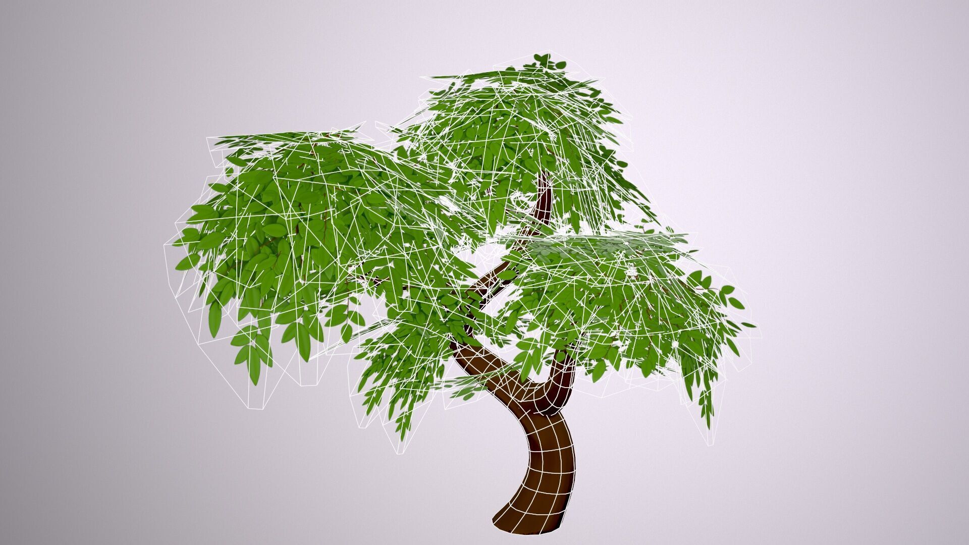 Stylized Tree Low-poly 3D model_8