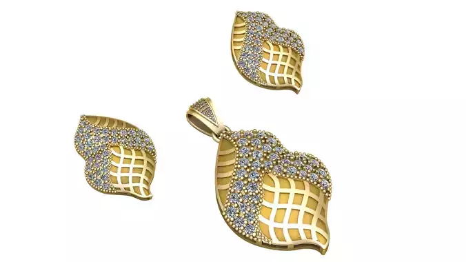 LEAF STYLE LOCKET SET 3D PRINTABLE MODEL