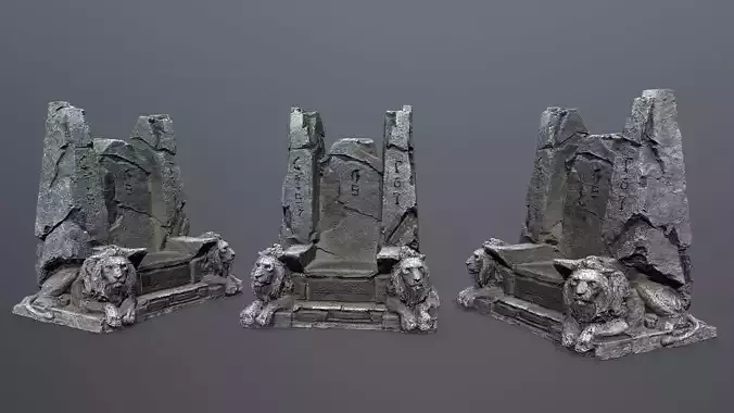 Lion Stone Throne