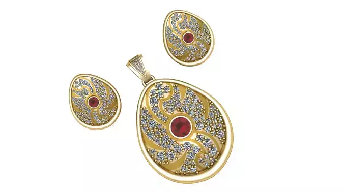 ELEGANCE RUBY LOCKET SET 3D PRINTABLE MODEL